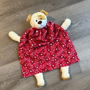 Red Paisley Bear Lovey Blanket